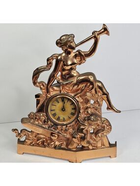 1800s Antique Regent Mfg Co Chicago Art Deco Mantel Clock Read For Parts/Repair
